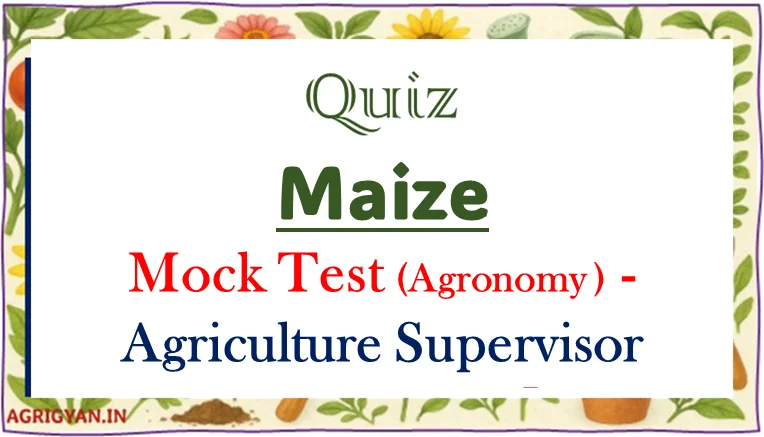 Maize Mock Test (Agronomy Science) - Agriculture Supervisor 1 Maize Mock Test (Agronomy Science) – Agriculture Supervisor