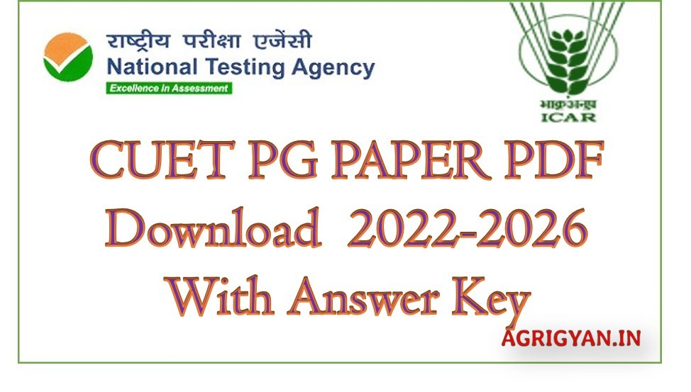 CUET PG Agriculture Previous Year Question Papers PDF Download (2022 - 2026) 1 CUET PG Agriculture Previous Year Question Papers PDF Download (2022 – 2026)